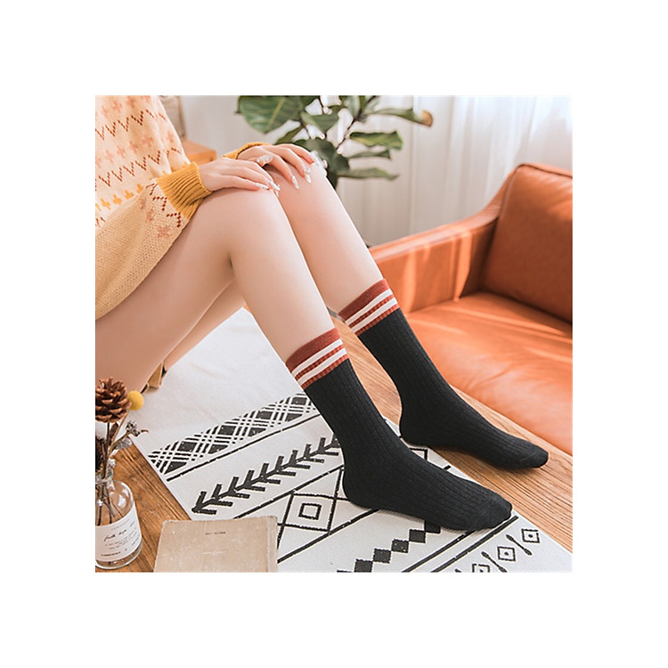 Combo 2 Đôi Tất vớ dài nữ vintage Hàn Quốc siêu xinh TN08