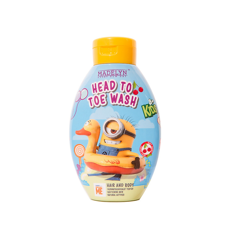 Tắm Gội Toàn Thân Hương Cherry Dành Cho Trẻ Em (MINION MADELYN MINION KIDS HEAD TO TOE WASH CHERRY) 250ml