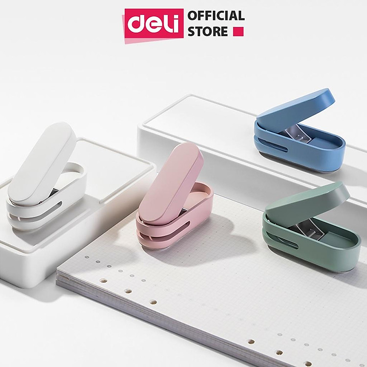 Kìm Bấm Đục Lỗ Giấy Mini Deli NS088 – Hồng