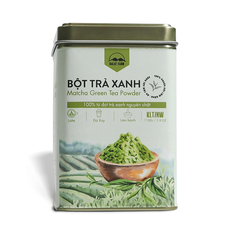 Bột Matcha Trà Xanh Dalat Farm - Hộp 110Gr