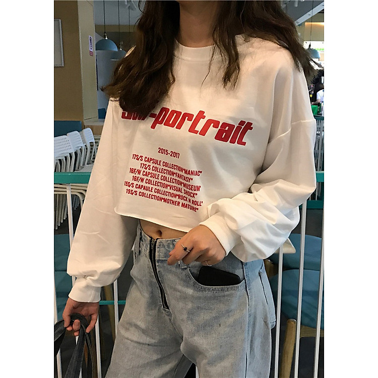 Áo Thun Croptop Nữ Tay Dài Soft-portriat Cực Cool