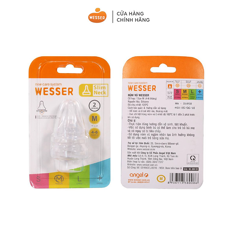 Mua Núm vú Wesser cổ hẹp size M Tiết kiệm