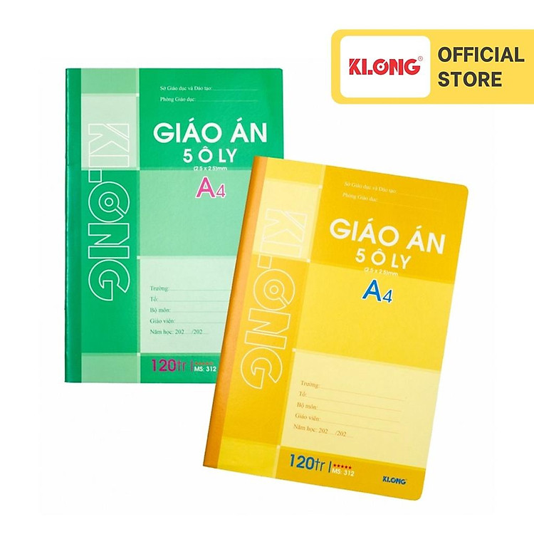 Sổ giáo án 5 ô ly KLONG A4 (120 trang)