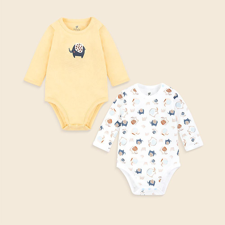 Bộ 2 áo liền quần bodysuit Lullaby vải Interlock BST Thu Đông 2019