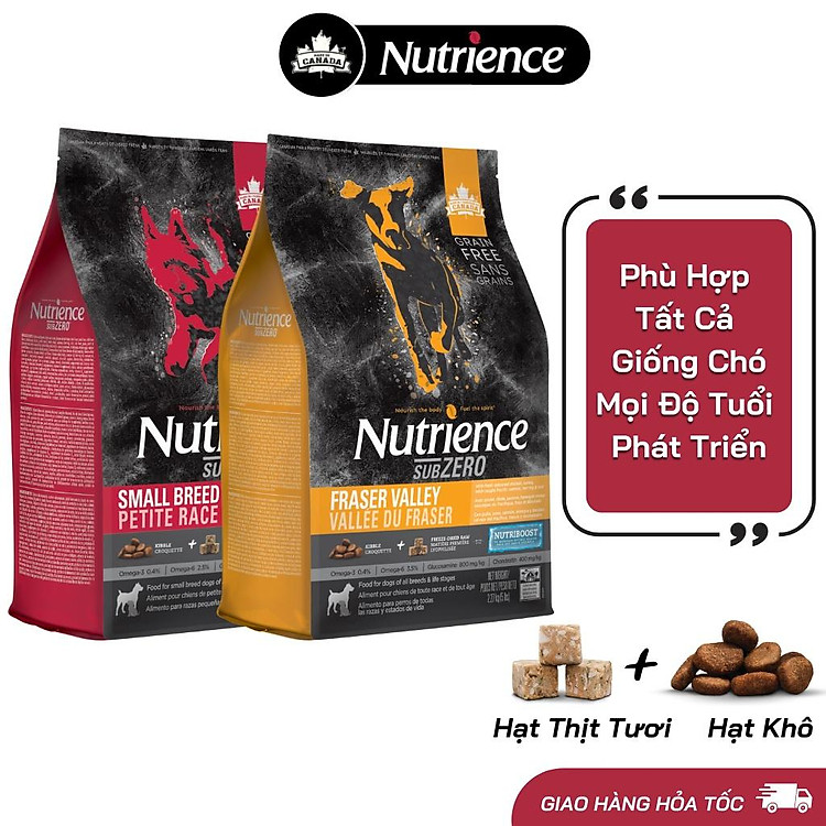 Thức Ăn Hạt Cho Chó - Nutrience Subzero Bao 2,27kg (Da Lông Bóng Mượt) - Thịt Bò, Cá Hồi, Rau Củ Quả, Trái Cây