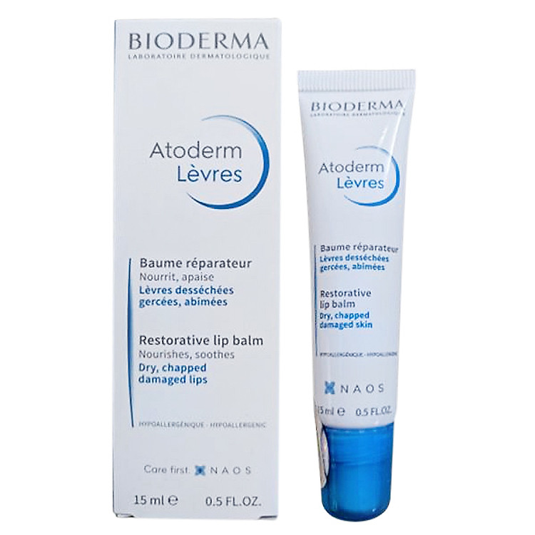 Sáp dưỡng ẩm dành cho môi khô, nứt nẻ BIODERMA Atoderm Lèvres Baume Reparateur 15ml