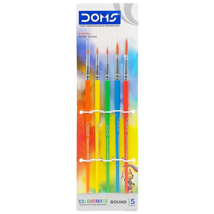 Bộ Cọ Vẽ Đầu Tròn DOMS Colormate 8341 (5 cây)