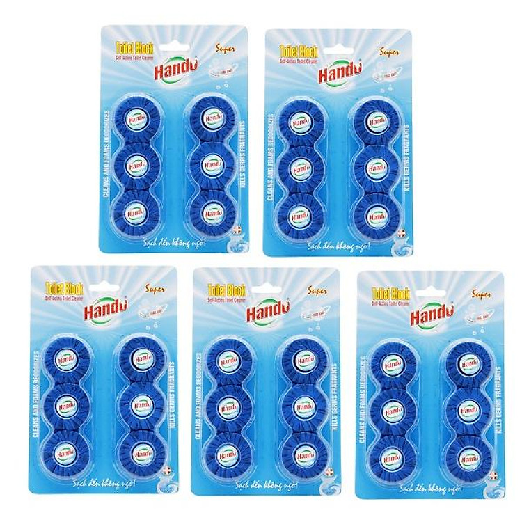 Combo 5 vỉ 30 viên tẩy và làm thơm toilet Hando
