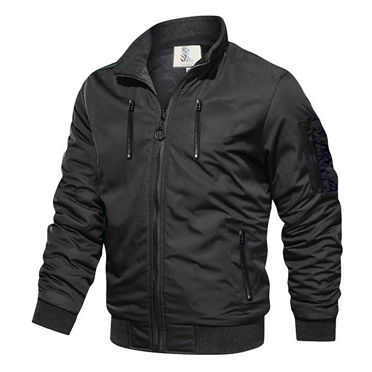 Áo khoác dù chống thấm nước 2 lớp cao cấp AK34 - Đen