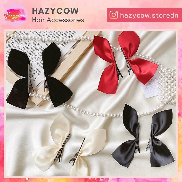 Kẹp Tóc Nơ Hai Bên Phong Cách Hàn Quốc (JiSoo)