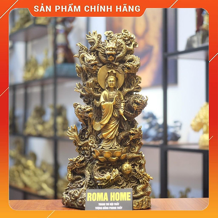 Tượng Quan Ấm Cửu Long Bằng Đồng, Quan Âm Cưỡi Rồng