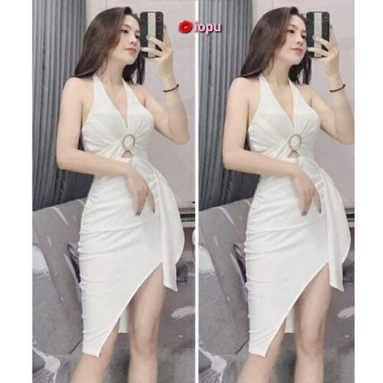 Đầm body cổ yếm vạt xéo