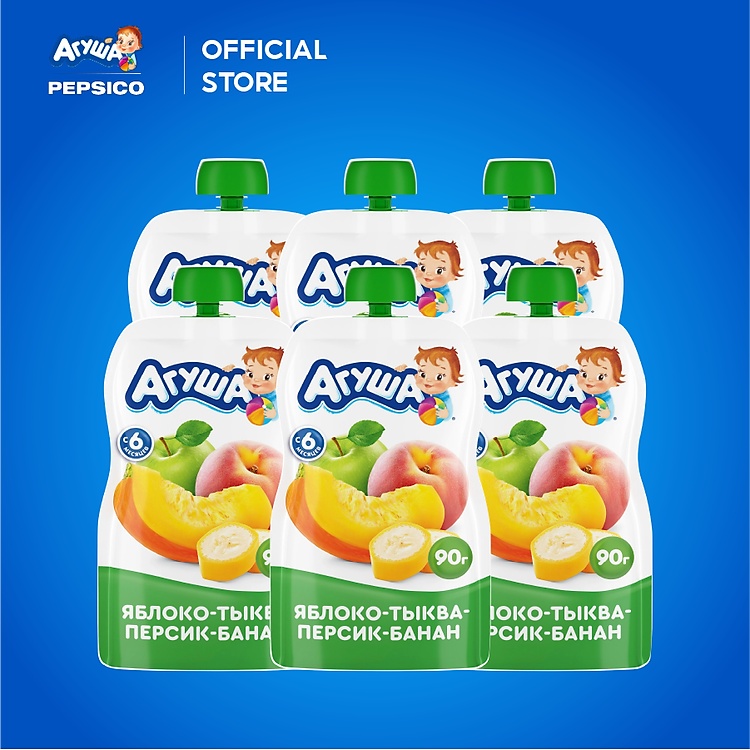 Combo 6 Gói Trái Cây Nghiền Agusha Đảm bảo Giá rẻ