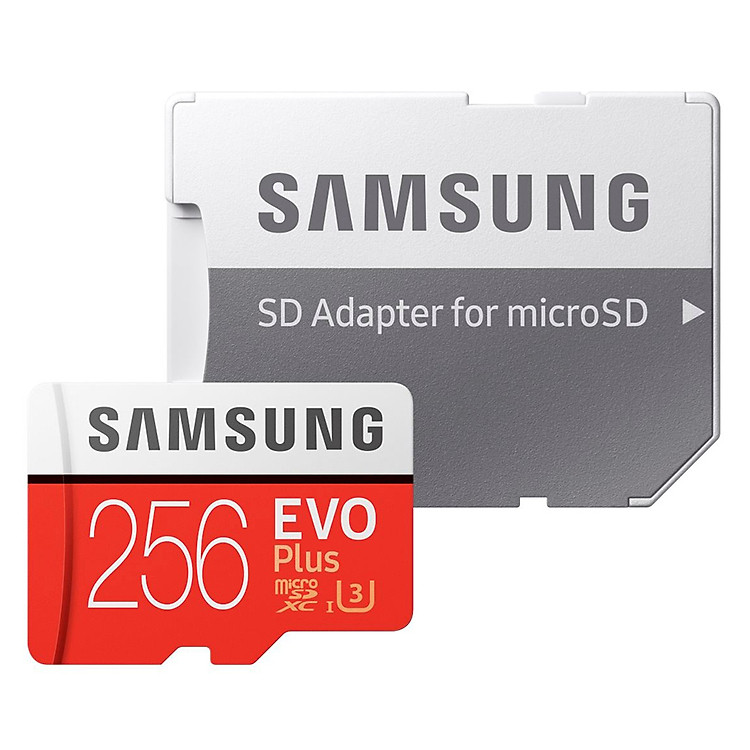 Thẻ Nhớ Micro SD Samsung Evo Plus 256GB U3 Class 10 - 100MB/s (Kèm Adapter) - Hàng Chính Hãng