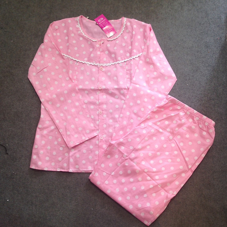 Đồ bộ thô chấm bi có khóa kéo cho mẹ sau sinh - Size XL