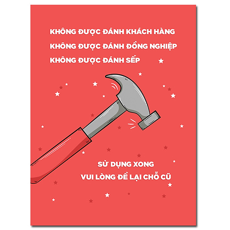 Decal dán tường văn phòng phong cách Mopi Slogan_069 Không được đánh khách hàng