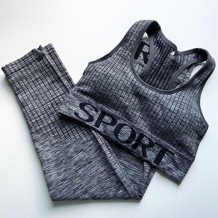 Bộ Đồ Tập Gym Yoga Nữ Họa Tiết Chữ Sport Cao Cấp SP02