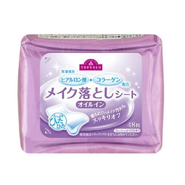 Khăn giấy ướt tẩy trang mắt môi 48 miếng Topvalu