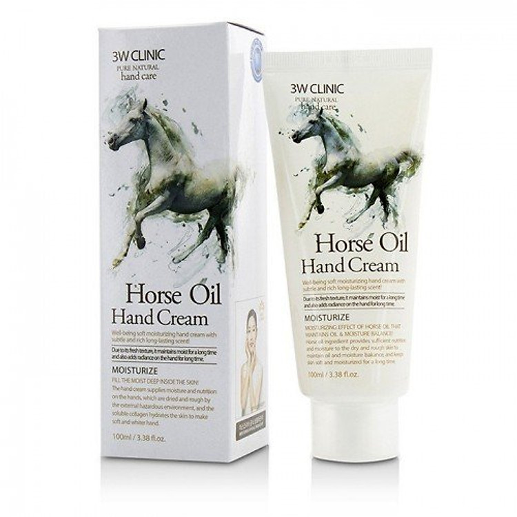 KEM DƯỠNG DA TAY TINH CHẤT DẦU NGỰA HORSE OIL HAND CREAM 3W CLINIC - HAND CREAM HORSE OIL 3WC LINIC