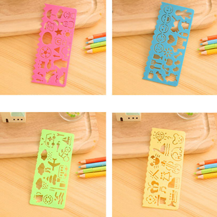 Combo 3 Thước kẻ tập vẽ cho bé in hình dễ thương - Giao mẫu ngẫu nhiên