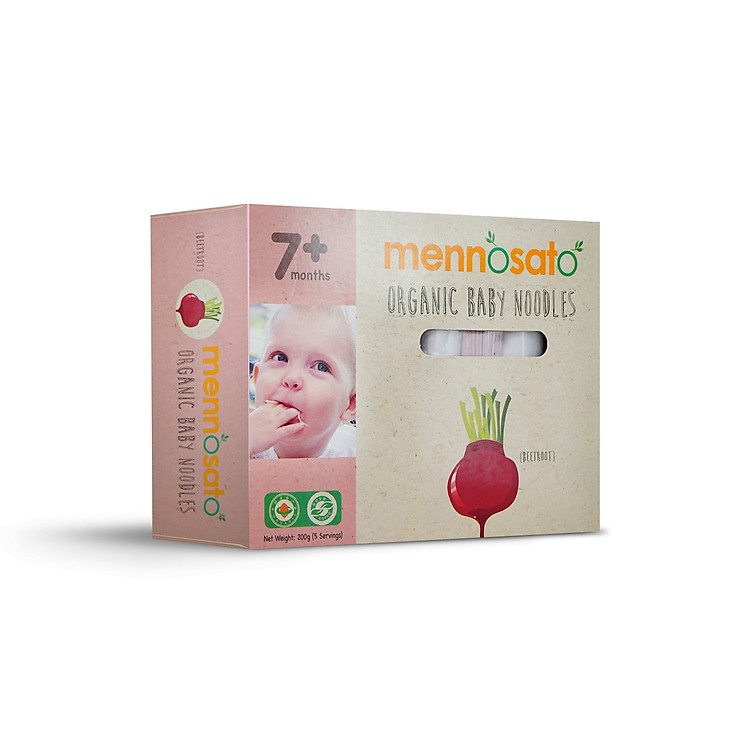 MÌ ăn dặm hữu cơ cho bé vị củ dền Beetroot 200g Men No Sato