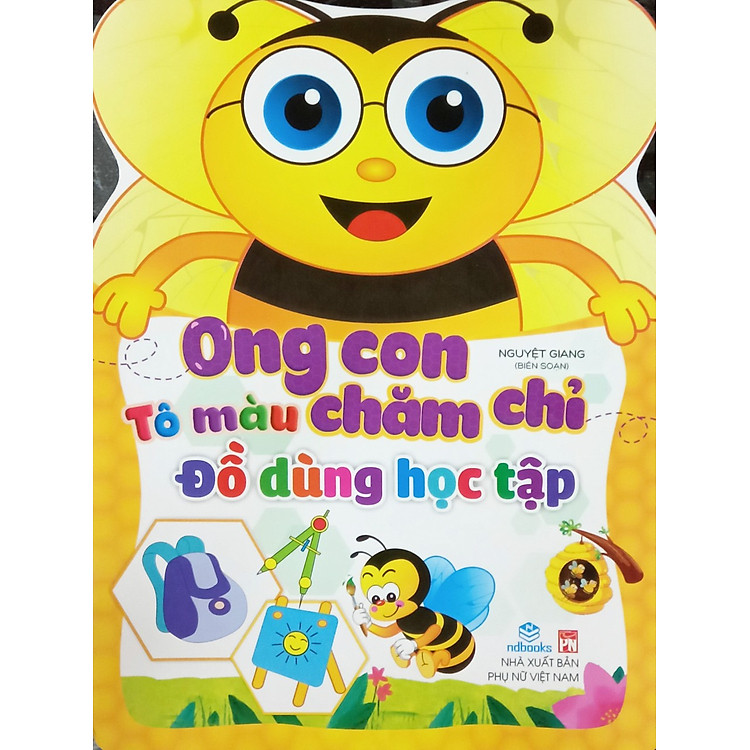 Ong con chăm chỉ - tô màu đồ dùng học tập