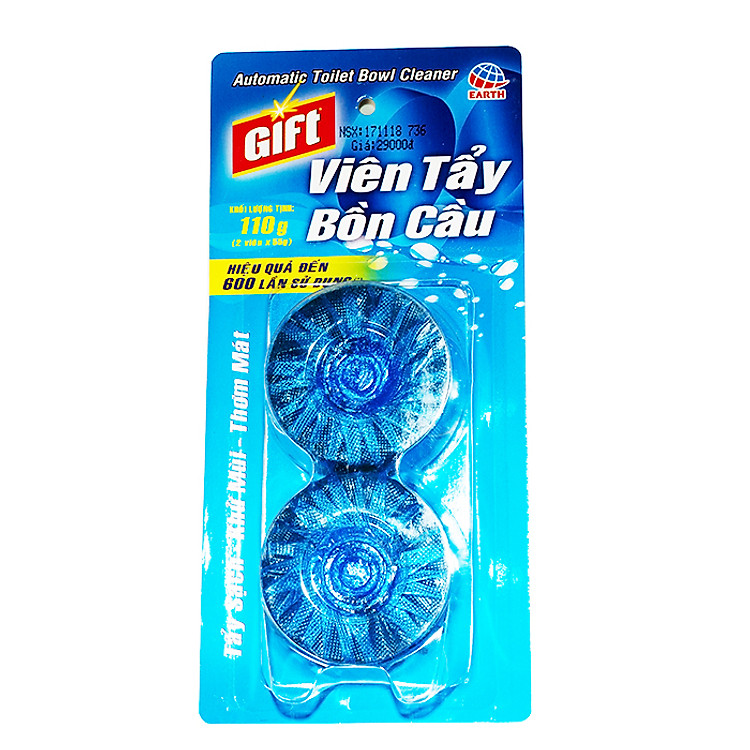 Vỉ 2 viên Tẩy Bồn Cầu GIFT (2 x 55g/vỉ)