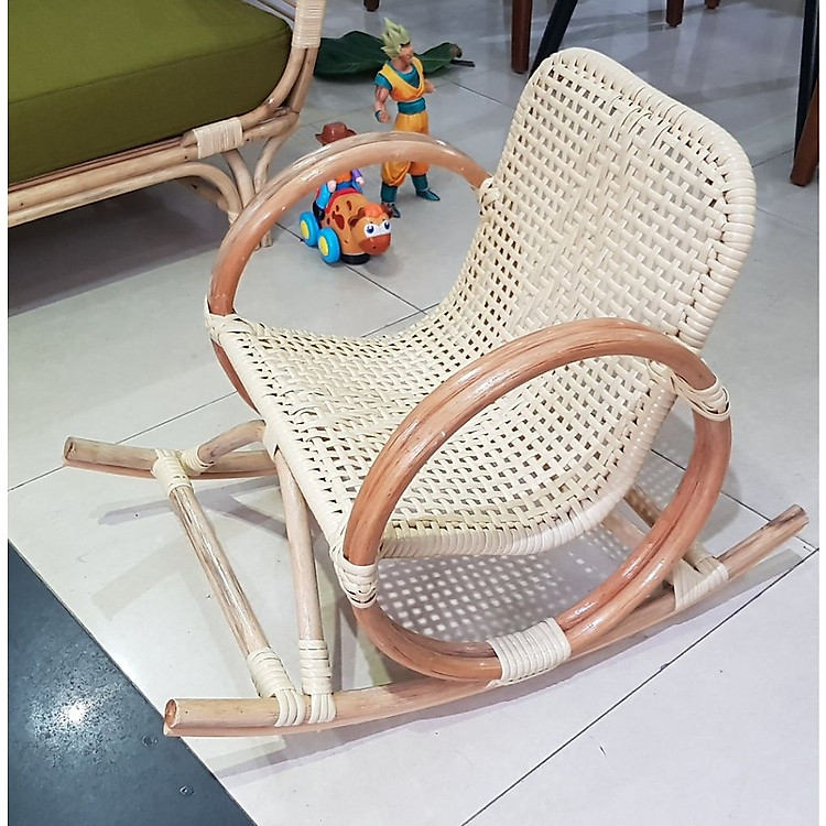 Ghế mây bập bênh cho bé - Tặng 01 ruột gối lót lưng cho bé