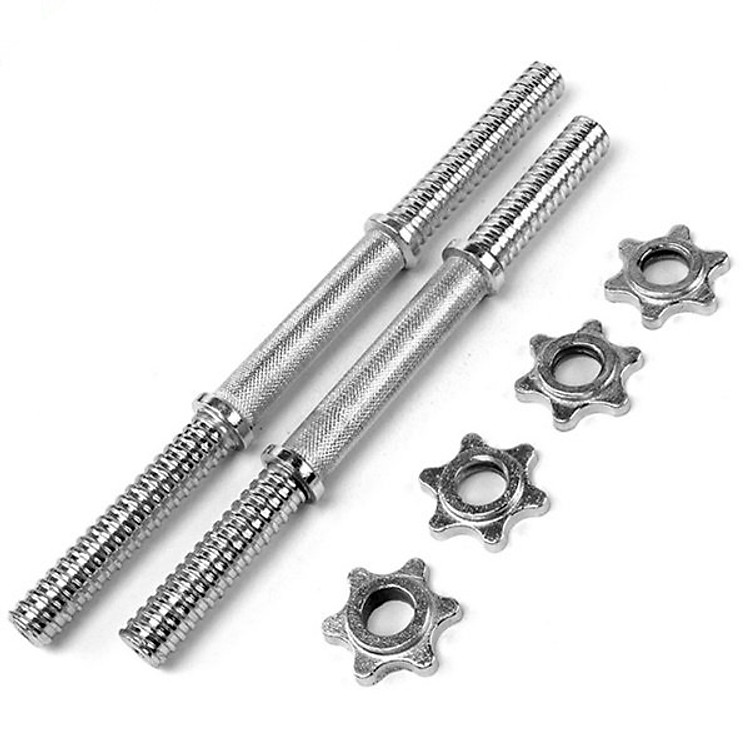 Bộ 2 đòn tạ tay 35cm (sắt Xanh) Đúc Đặt cao cấp + 4 khóa chốt