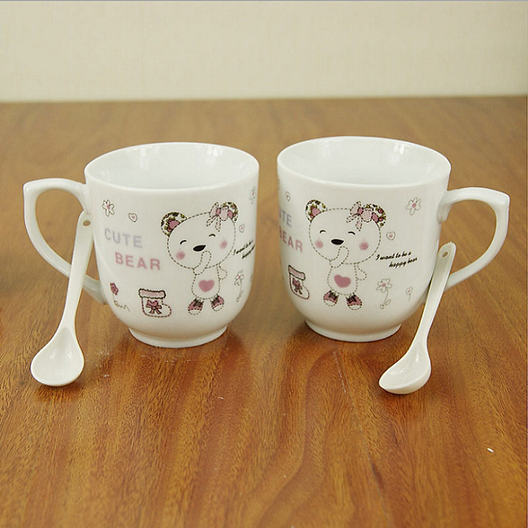 Cặp cốc (ly) sứ cao cấp kèm thìa và hộp quà tặng vô cùng ý nghĩa