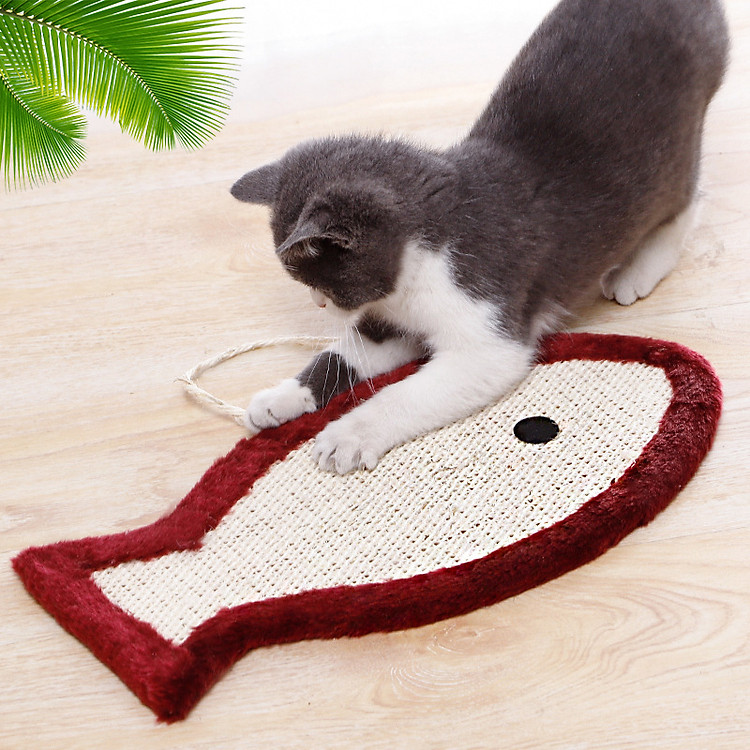 Thảm cào móng cho mèo - Hình cá dễ thương (Tặng kèm catnip)