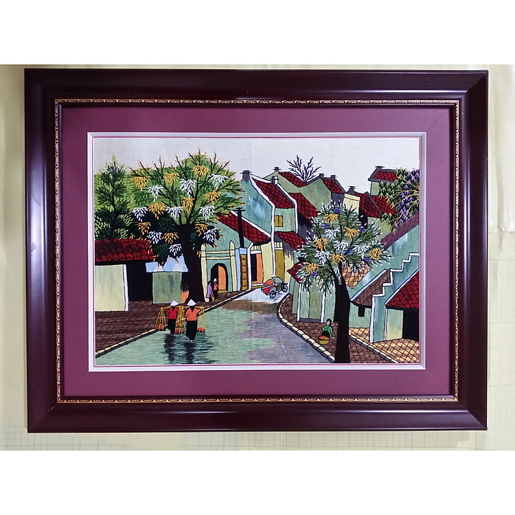 TRANH THÊU TAY PHỐ CỔ (KT 55*70cm)
