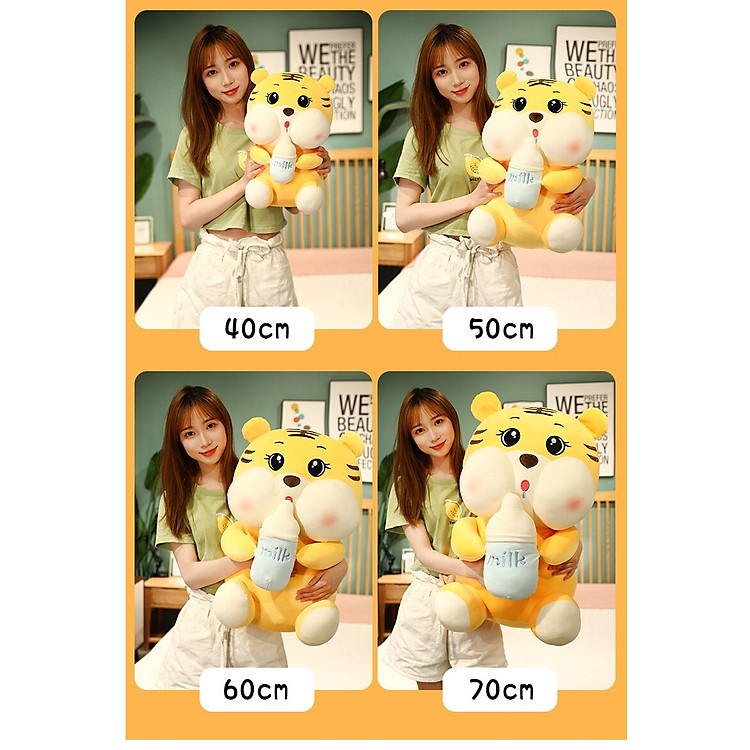 Mua Gấu bông hổ ôm bình sữa dễ thương Chính hãng Tiết kiệm - Hình ảnh 3