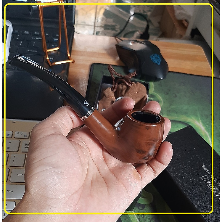 Tẩu thuốc nhựa chống cháy cao cấp giả vân gỗ sang trọng - Ảnh 5