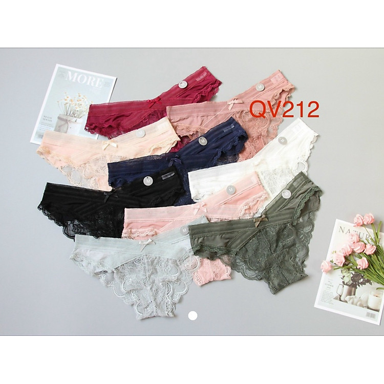 Quần lót nữ QV212 ren hoa kết nơ ôm nữa mông gợi cảm