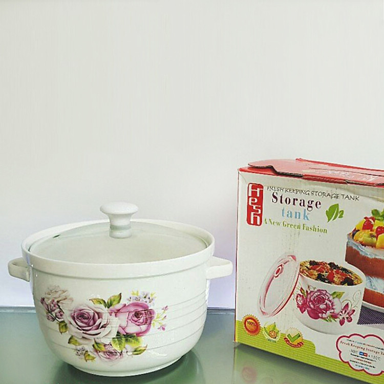 Thố Sứ Đựng Cơm Canh Có Nắp Kính Cỡ Đại