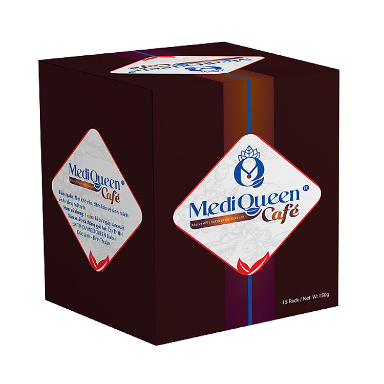 Cà phê giảm cân MediQueen - đốt mỡ thừa - An toàn cho người dùng - không tác dụng phụ - hộp 15 gói