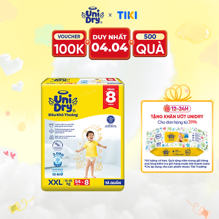 Tã quần UniDry Siêu khô size XXL Ưu đãi