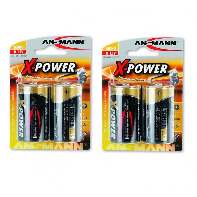 2 vỉ pin Đại (Mono-D) X-Power ANSMANN ALKALINE - Hàng Nhập Khẩu