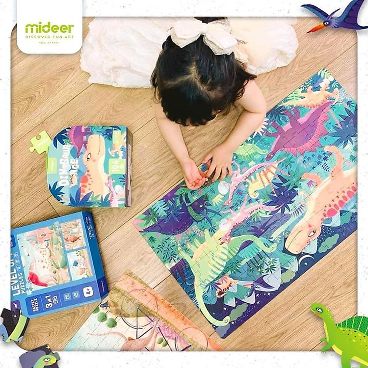 Đồ chơi xếp hình khủng long Mideer Chính hãng Giá tốt - Hình ảnh 4