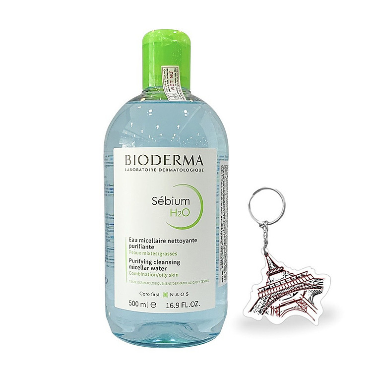Nước Tẩy Trang Dành Cho Da Dầu, Nhờn, Mụn BIODERMA SÉBIUM H2O 500ml + Tặng Kèm 1 Móc Khóa Hình Tour Eiffel Viền Đỏ