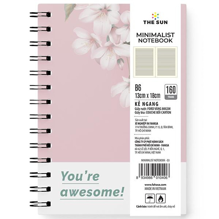 Sổ Lò Xo Bìa Cứng Minimalist B6 (160 trang 80gsm)