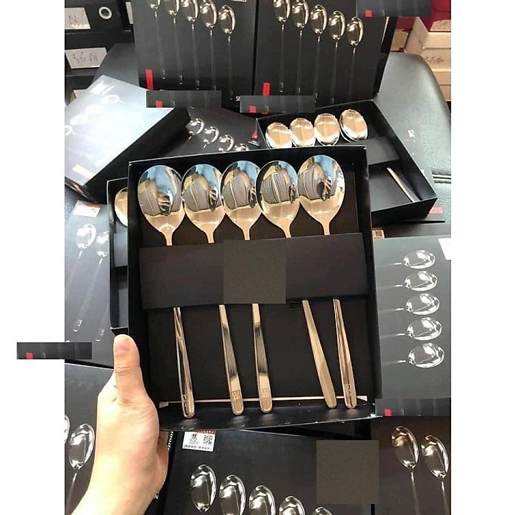 SET 5 THÌA INOX HÀNG NỘI ĐỊA ĐỨC CÓ HỘP ĐỰNG ĐI KÈM SANG TRỌNG