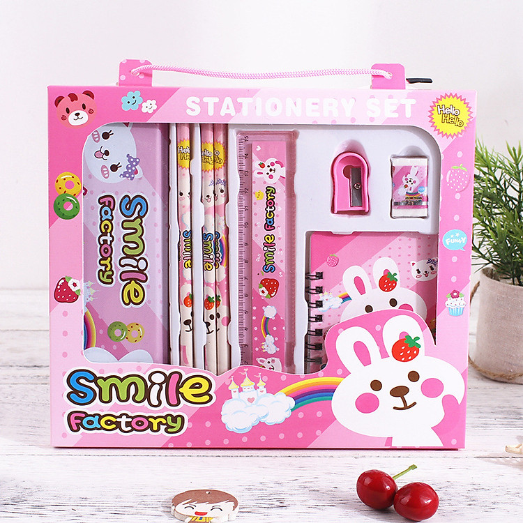 Bộ dụng cụ học tập học sinh đầy đủ hộp bút nhôm