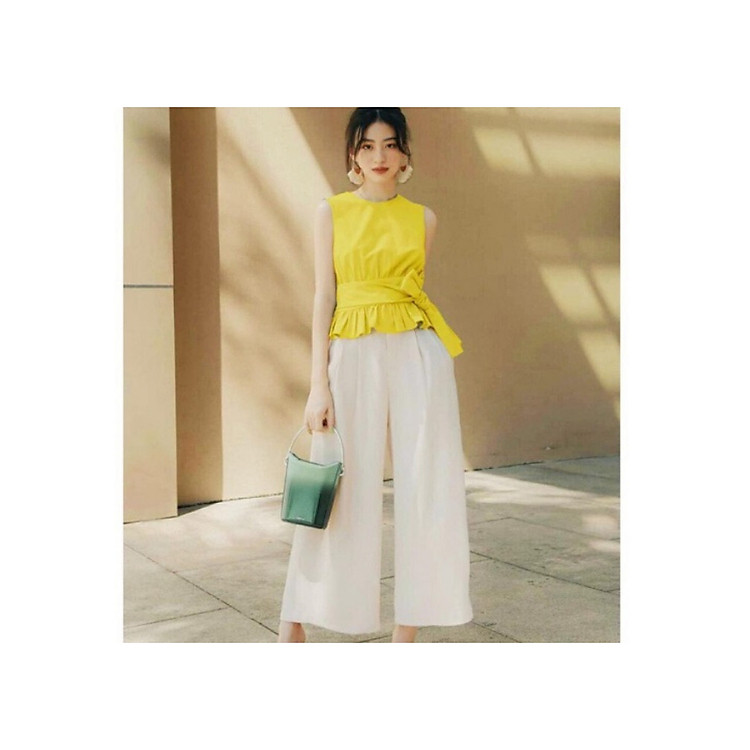 Set quần ống rộng và áo peplum sang trọng