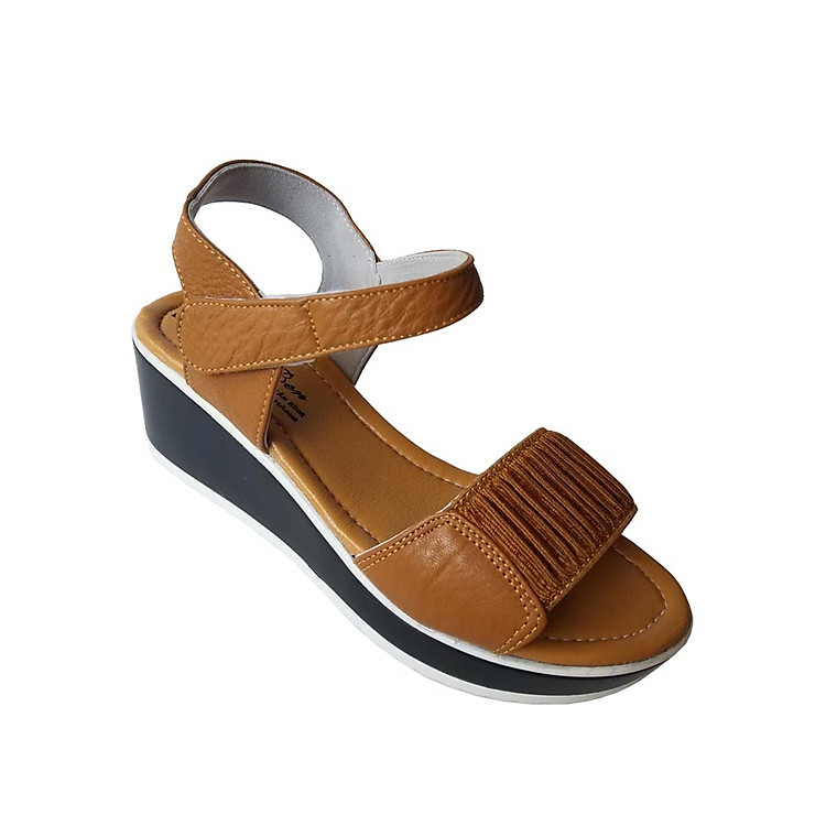 Giày Sandal Nữ Đế Xuồng BIGGBEN Da Bò Thật SDX03