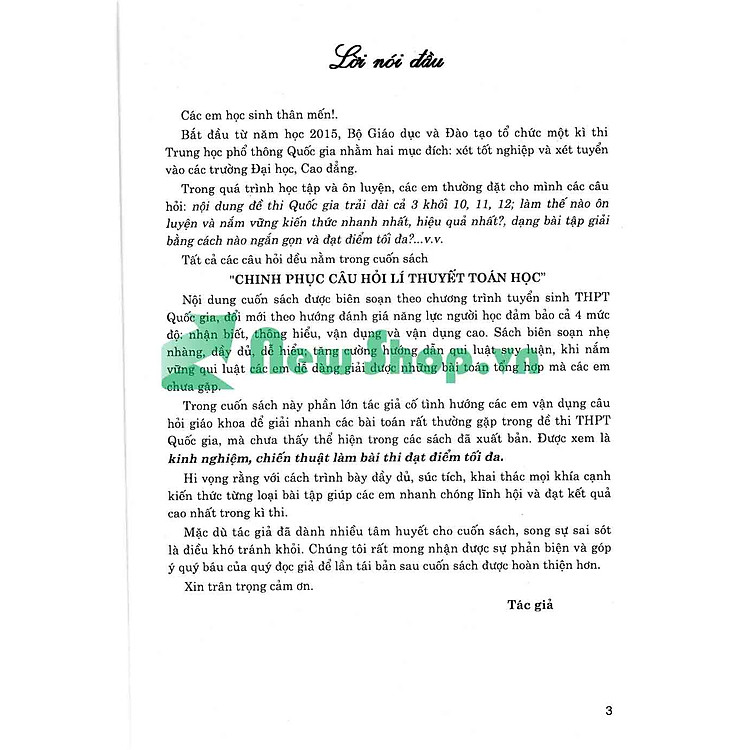 Chinh Phục Câu Hỏi Lí Thuyết Toán Học - Ảnh 4