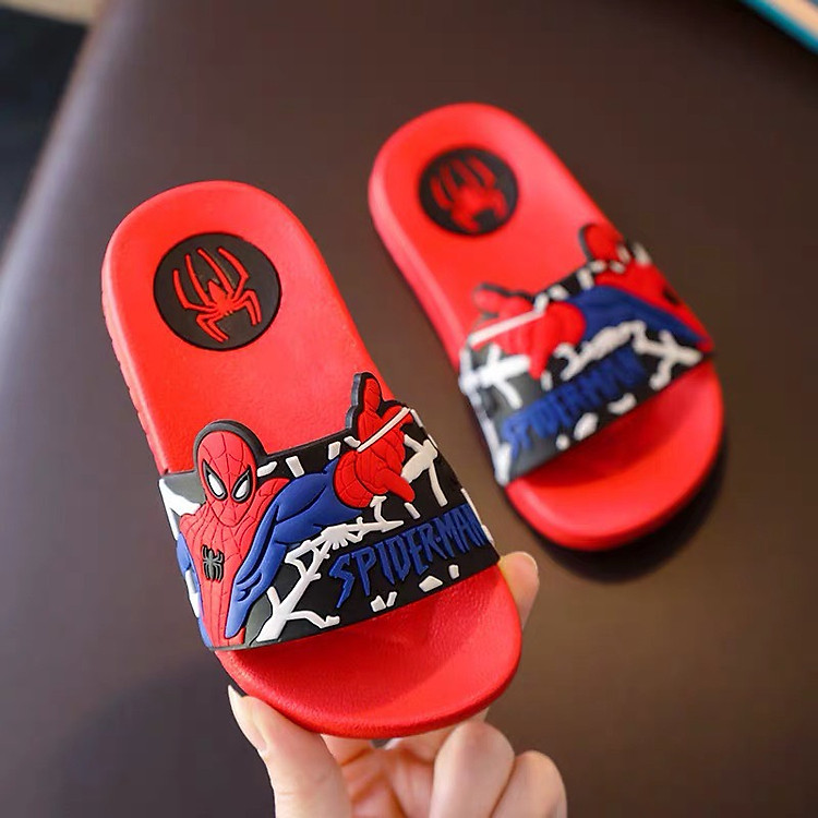 Dép lê đi nhà cho bé trai họa tiết siêu nhân 3 - 12 tuổi nhựa mềm nhanh ráo độ bám cao D33