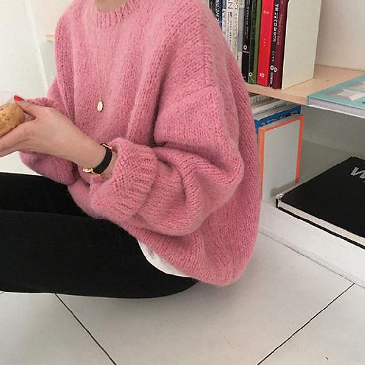 Áo Len Hồng Cổ Tròn 611