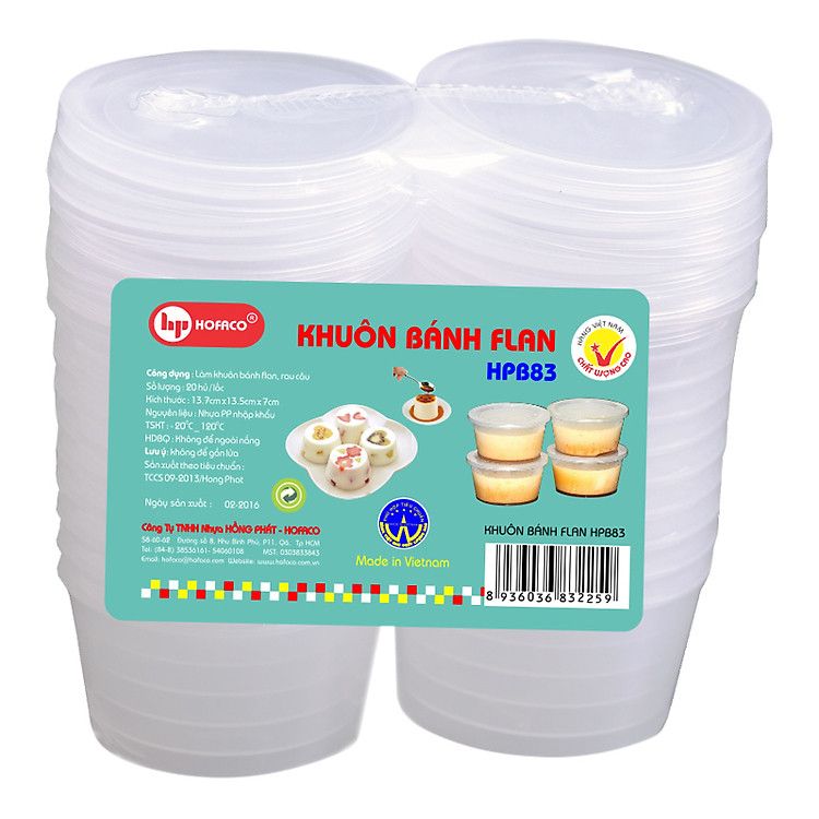 Khuôn Bánh Flan Hofaco HPB83 (20 Hũ/Lốc)